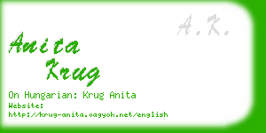 anita krug business card